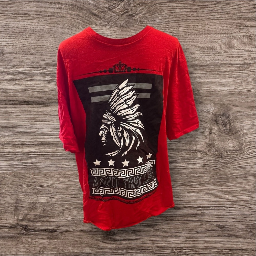 Men's Big chief Native American Indian "About That Life" T Shirt Size 2XL HTF